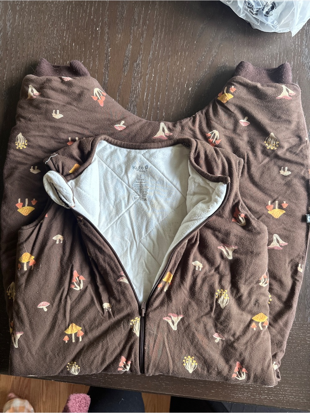 Brown Mushroom Print Pajama walking Sleep Sack